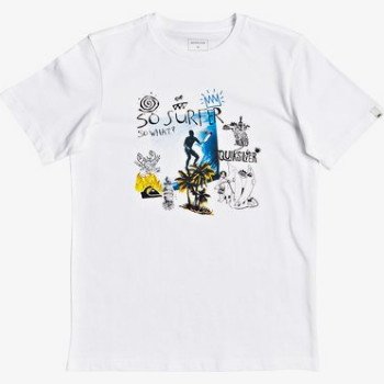 Quiksilver FUNKY SENSATION - T-SHIRT FOR BOYS 8-16 WHITE