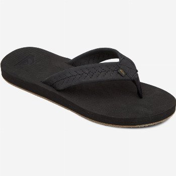 QuiksilverLEFT COASTA - LEATHER SANDALS FOR MEN BLACK