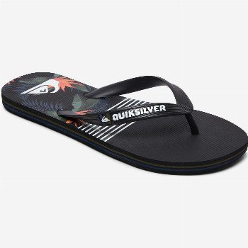 Quiksilver MOLOKAI JUNGLE SWELL - FLIP-FLOPS FOR MEN BLACK