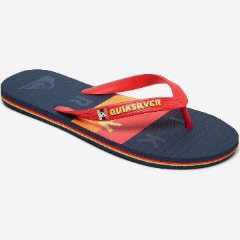 Quiksilver MOLOKAI WORD BLOCK - FLIP-FLOPS FOR MEN RED