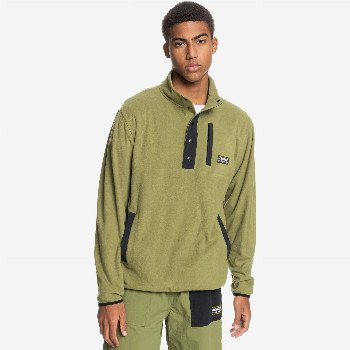 Quiksilver NO DESTINATION - HALF-ZIP HOODED POLAR FLEECE FOR MEN GREEN