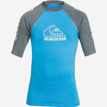 QuiksilverON TOUR - SHORT SLEEVE UPF 50 RASH VEST FOR BOYS 8-16 BLUE