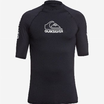 Quiksilver ON TOUR - SHORT SLEEVE UPF 50 RASH VEST FOR MEN BLACK