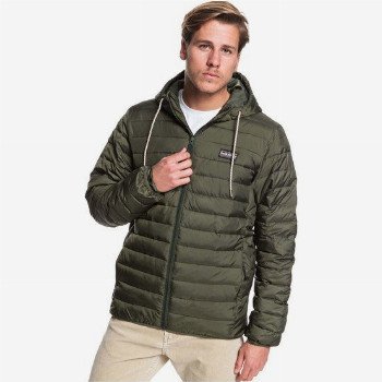 Quiksilver SCALY - HOODED PUFFER JACKET FOR MEN BROWN