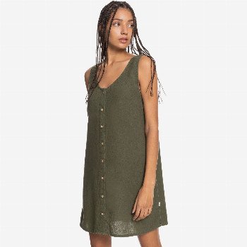 QuiksilverSUMMERSIDE - LINEN DRESS FOR WOMEN GREEN