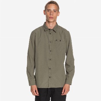 Quiksilver TAXER - LONG SLEEVE SHIRT FOR MEN GREEN