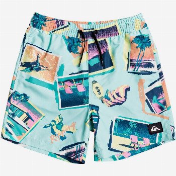Quiksilver VACANCY 14" - SWIM SHORTS FOR BOYS 8-16 GREEN