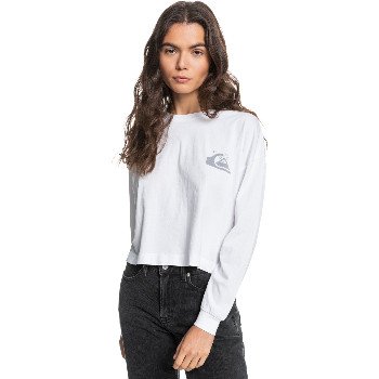 QuiksilverWOMENS OVERSIZED CROP - ORGANIC LONG SLEEVE T-SHIRT FOR WOMEN WHITE