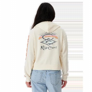 Rip Curl ARCHIVE ZIP THROUGH SWEATSHIRT IN BONE