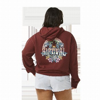 Rip Curl BLOCK PARTY RELAXED HOODIE IN PLUM