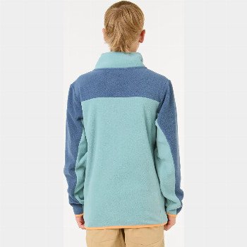 Rip Curl BOYS RAW ENERGY BLOCK ZIP FLEECE JACKET IN BLUE LAGOON