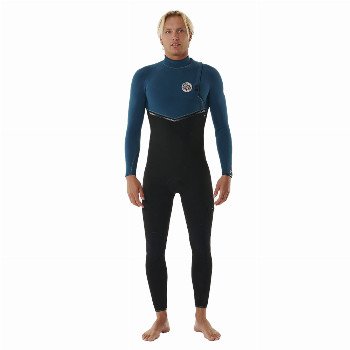 Rip Curl E-BOMB 4/3MM ZIP FREE WETSUIT - BLUE GREEN