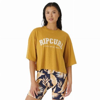 Rip Curl SEACELL CROP HERITAGE T-SHIRT - GOLD