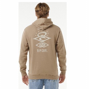 Rip Curl SEARCH ICON HOODIE IN SAND DUNE