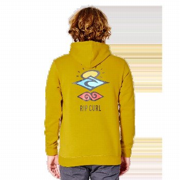Rip Curl SEARCH ICON HOODIE IN VINTAGE YELLOW