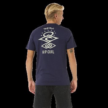 Rip Curl SEARCH ICON T-SHIRT IN NAVY & GREY