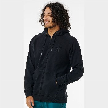 Rip Curl SEARCHERS ZIP THRU HOODIE IN BLACK