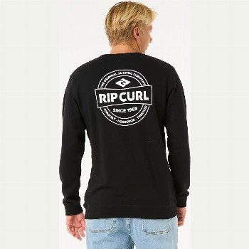 Rip Curl STAPLER CREW SWEATSHIRT IN BLACK