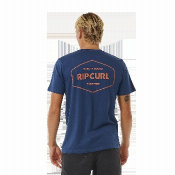 Rip Curl STAPLER T-SHIRT IN WASHED NAVY
