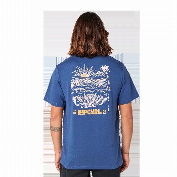 Rip Curl SURF PARADISE F & B T-SHIRT IN WASHED NAVY
