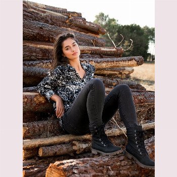 RoxyALDEAN - FAUX LEATHER BOOTS FOR WOMEN BLACK