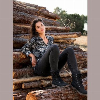 RoxyALDEAN - FAUX LEATHER BOOTS FOR WOMEN BLACK