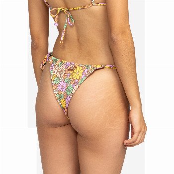 Roxy ALL ABOUT SOL TIE CHEEKY BIKINI BOTTOMS IN ROOTBEER