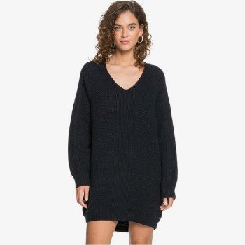Roxy BABY CRUSH - OVERSIZED JUMPER DRESS FOR WOMEN BLACK