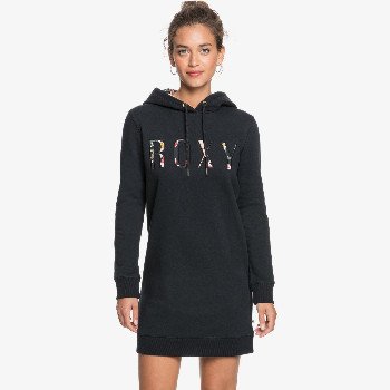 Roxy BE RIDER - LONG SLEEVE HOODIE DRESS FOR WOMEN BLACK