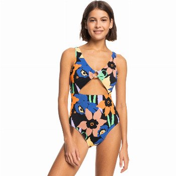 Roxy COLOR JAM ONE PIECE SWIMSUIT - ANTHRACITE FLOWER JAMMIN