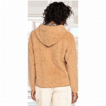 Roxy COOL CALLING HOODIE IN CAMEL