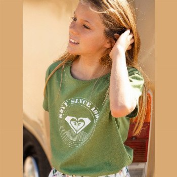 Roxy DAY AND NIGHT - ORGANIC T-SHIRT FOR GIRLS 4-16 GREEN