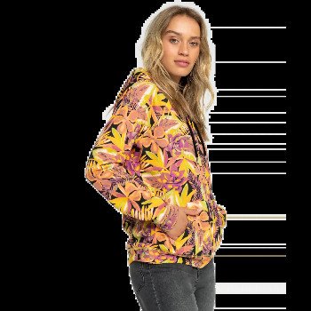 Roxy DIVE DEEP ZIP HOODIE IN ANTHRACITE HOT TROPICS APPAREL