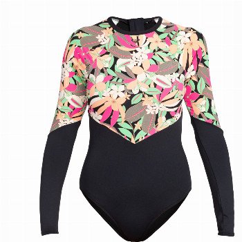 RoxyFASHION LONG SLEEVE SWIMSUIT - ANTHRACITE PALM