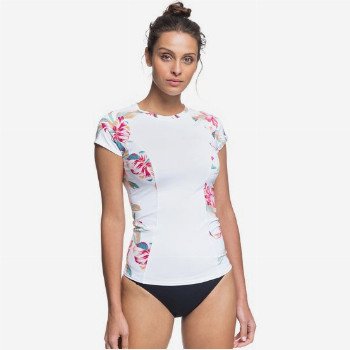 RoxyFASHION - SHORT SLEEVE RASH VEST FOR WOMEN WHITE