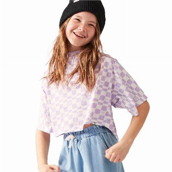 Roxy GIRLS SET THE MOOD T-SHIRT - PURPLE ROSE FLOWER BOX