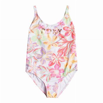 Roxy GIRLS TROPICAL TIME ONE PIECE SWIMSUIT - BRIGHT WHITE BAYSIDE BLOOMS