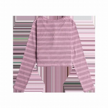 Roxy GIRLS VIOLET CHEMISTRY T-SHIRT IN MAUVE ORCHID STRIPY STIPE