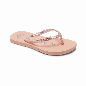 RoxyGIRLS VIVA SPARKLE FLIP FLOPS - LIGHT PEACH