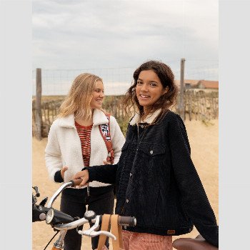 RoxyGOOD FORTUNE - CORDUROY TRUCKER JACKET FOR WOMEN BLACK