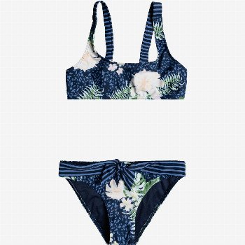 Roxy HEAVEN WAVE - BRALETTE BIKINI SET FOR GIRLS 8-16 BLUE