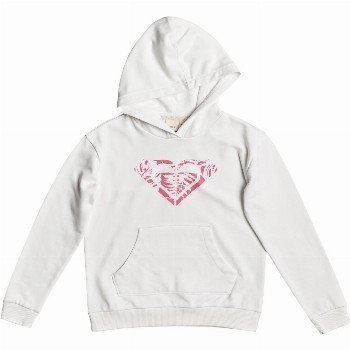RoxyINDIAN POEM - ORGANIC HOODIE FOR GIRLS 4-16 WHITE