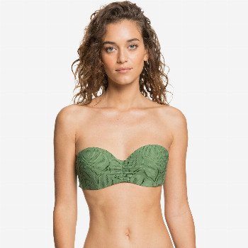 Roxy LOVE SONG - MOULDED BANDEAU BIKINI TOP FOR WOMEN GREEN