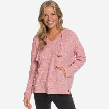 Roxy LOVELY LIFE - LONG SLEEVE PONCHO HOODIE FOR WOMEN PINK