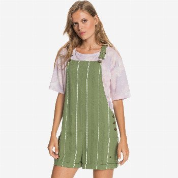 RoxyLOW RISING - DUNGAREE SHORTS FOR WOMEN GREEN