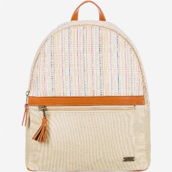 Roxy MAKE SOME RAINS - STRAW BACKPACK BEIGE