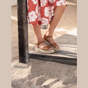 RoxyMAYA - LEATHER SANDALS FOR WOMEN BROWN