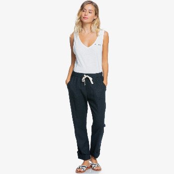 RoxyON THE SEASHORE - LINEN CARGO TROUSERS FOR WOMEN BLACK