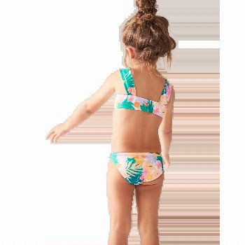 RoxyPARADISIAC ISLAND BRALETTE BIKINI SET IN MINT TROPICAL TRAILS