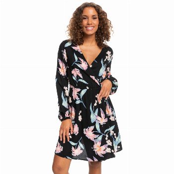 Roxy PARTY WAVES PRINTED DRESS - ANTHRACITE PARADISE FOUND